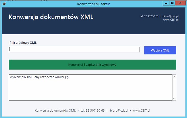 Screenshot panelu raportowego